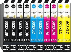 Hepta Print 603XL Ink Cartridge for Epson 603 XL Printer Cartridge for Epson XP-2100 XP-2105 XP-2150 XP-2155 XP-4155 WF-2810 WF-2830 WF-2835 WF-2850 WF-2870DWF WF2845 (Set of 10 (4 Black,