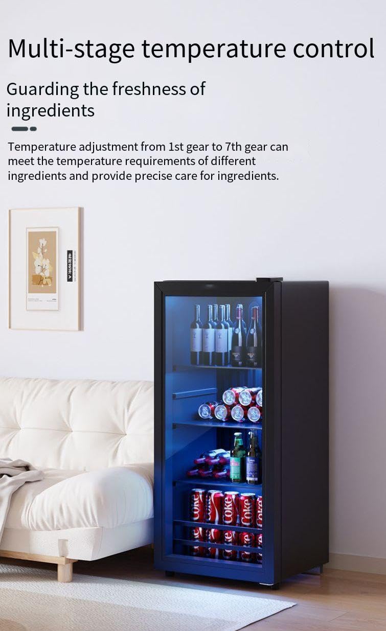Thalyn Mini Refrigerator 150 Can Beverage 4.5 Cu.Ft Freestanding With Glass Door Fridge And Adjustable Removable Shelves Beer, Wine, Soda, And Cooler Drinks For Home Office Or Bar on Fridge.com - View 6