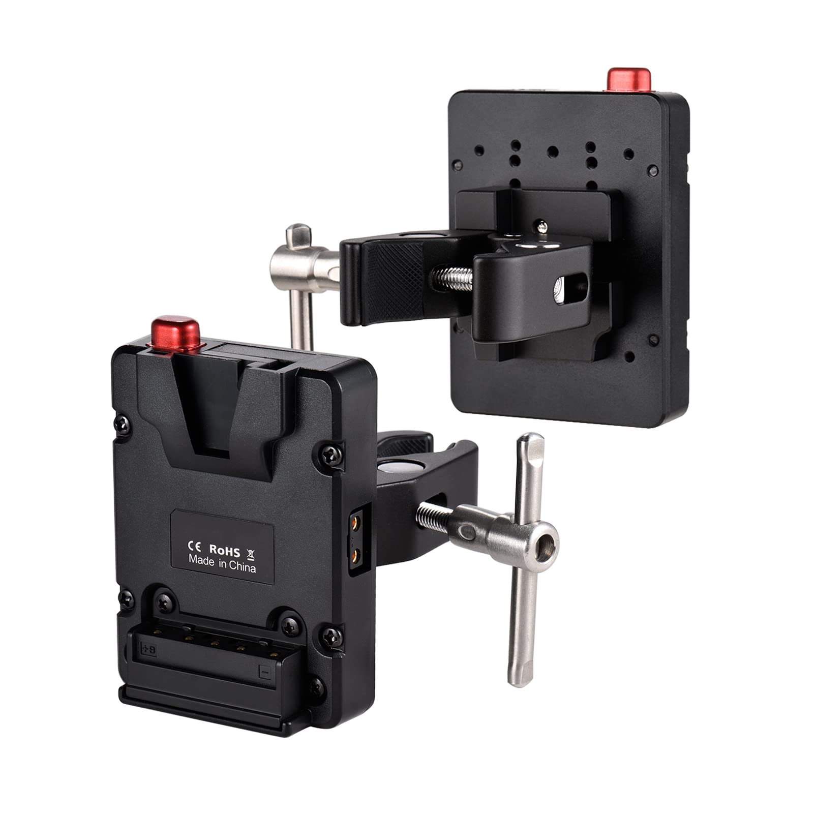 Andoer Mini Nano V-Lock Mount Batterie Adaptateur d'alimentation Plaque avec Pince Pince pour Mini V-Mount Batterie
