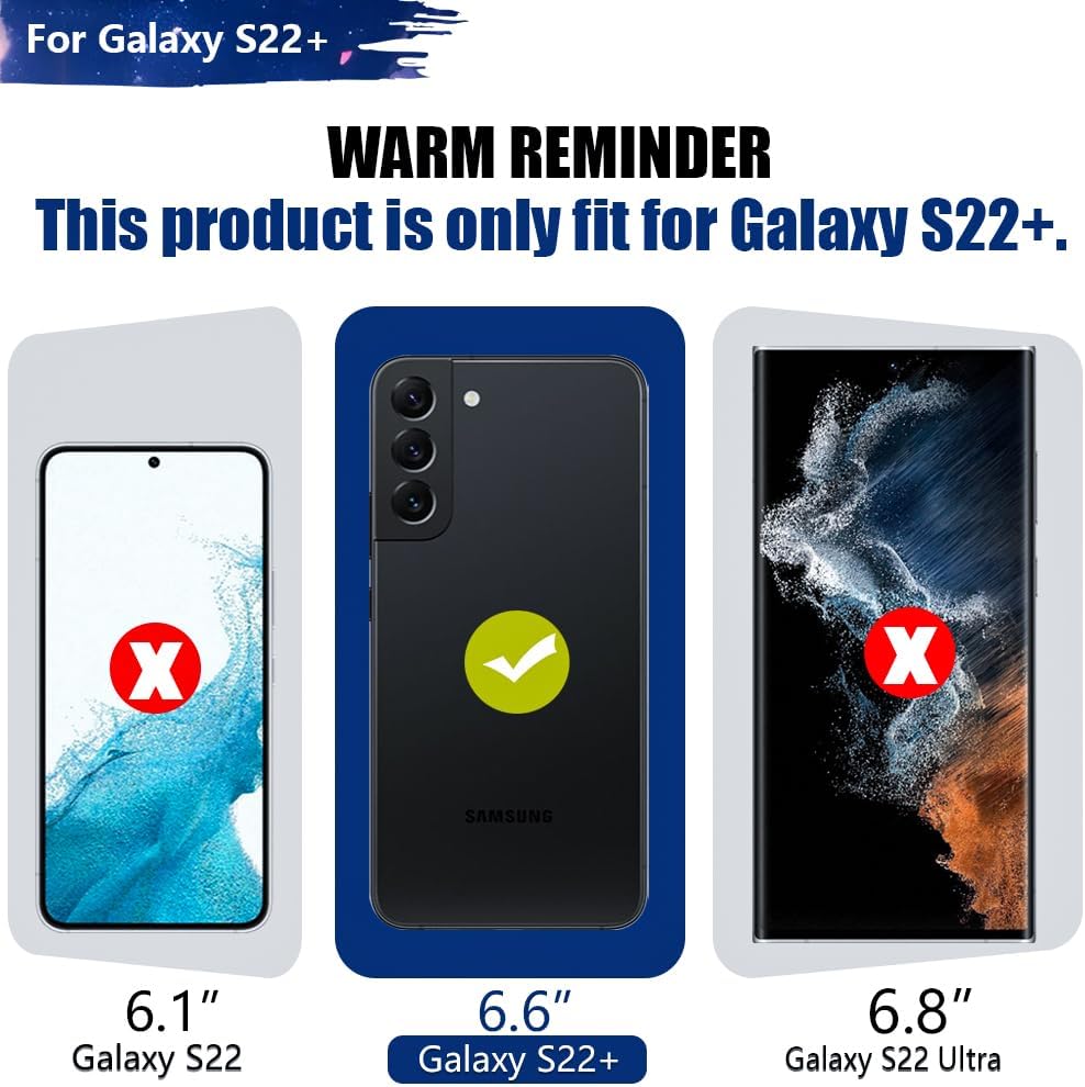 Battery Case for Samsung Galaxy S22+, 5000mAh Rechargeable Extended Battery Charging Charger Case, Add 100% Extra Juice (6.6 Inches) Black