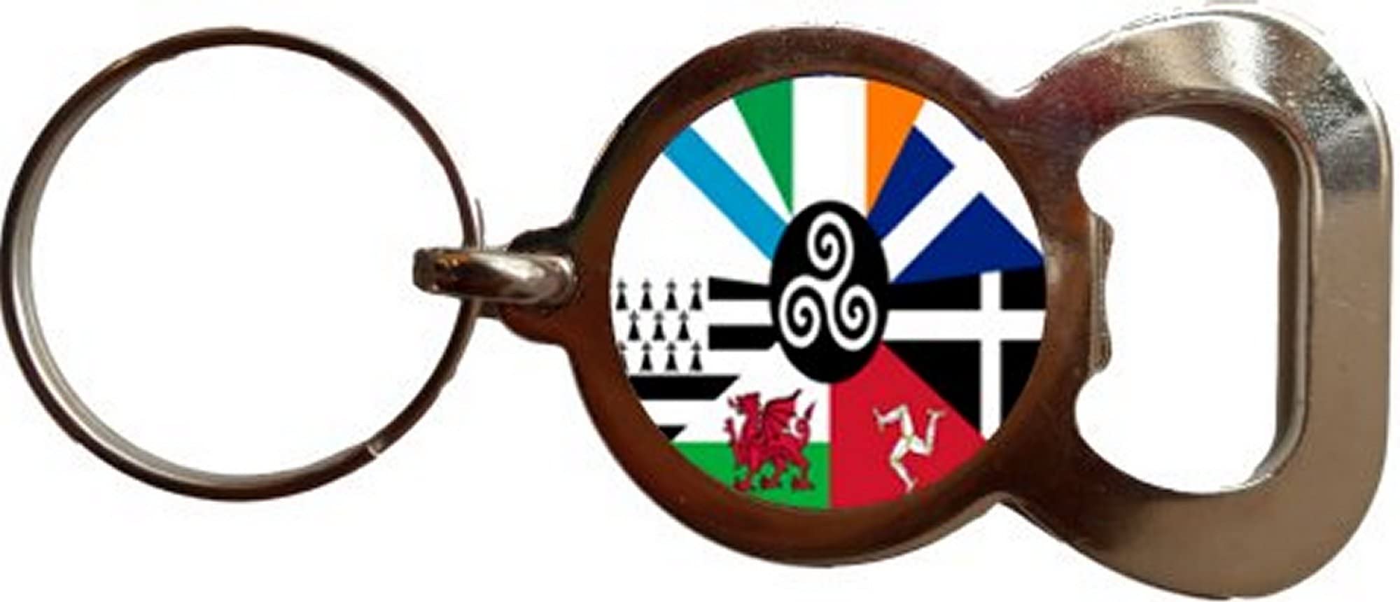 PJ4U Celtic Nations Bottle Opener Metal Keyring And Velvet Gift Bag