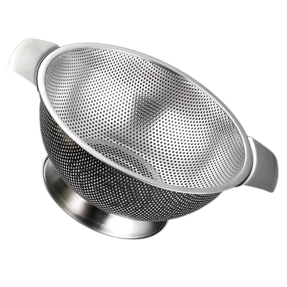 Colador de Malla de Acero Inoxidable de 22,5 cm - Juego de Cuenco y colador Multifuncional para Frutas, Verduras, Fideos y pastas