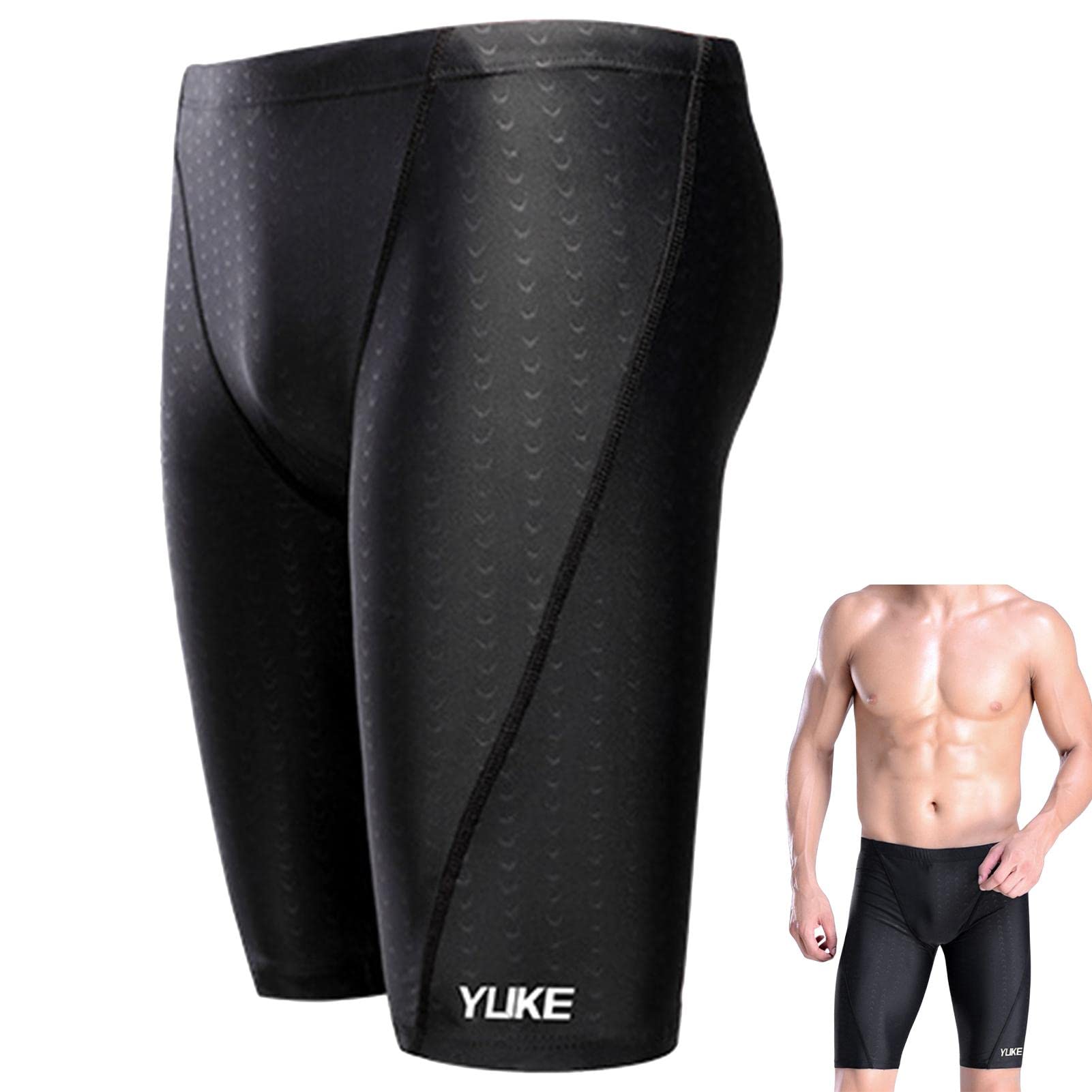 Jammers Maillot de bain pour homme - Maillot de bain élastique et aérodynamique avec capuchon, lunettes, clips d'oreille, bouchons nasaux, sac de natation