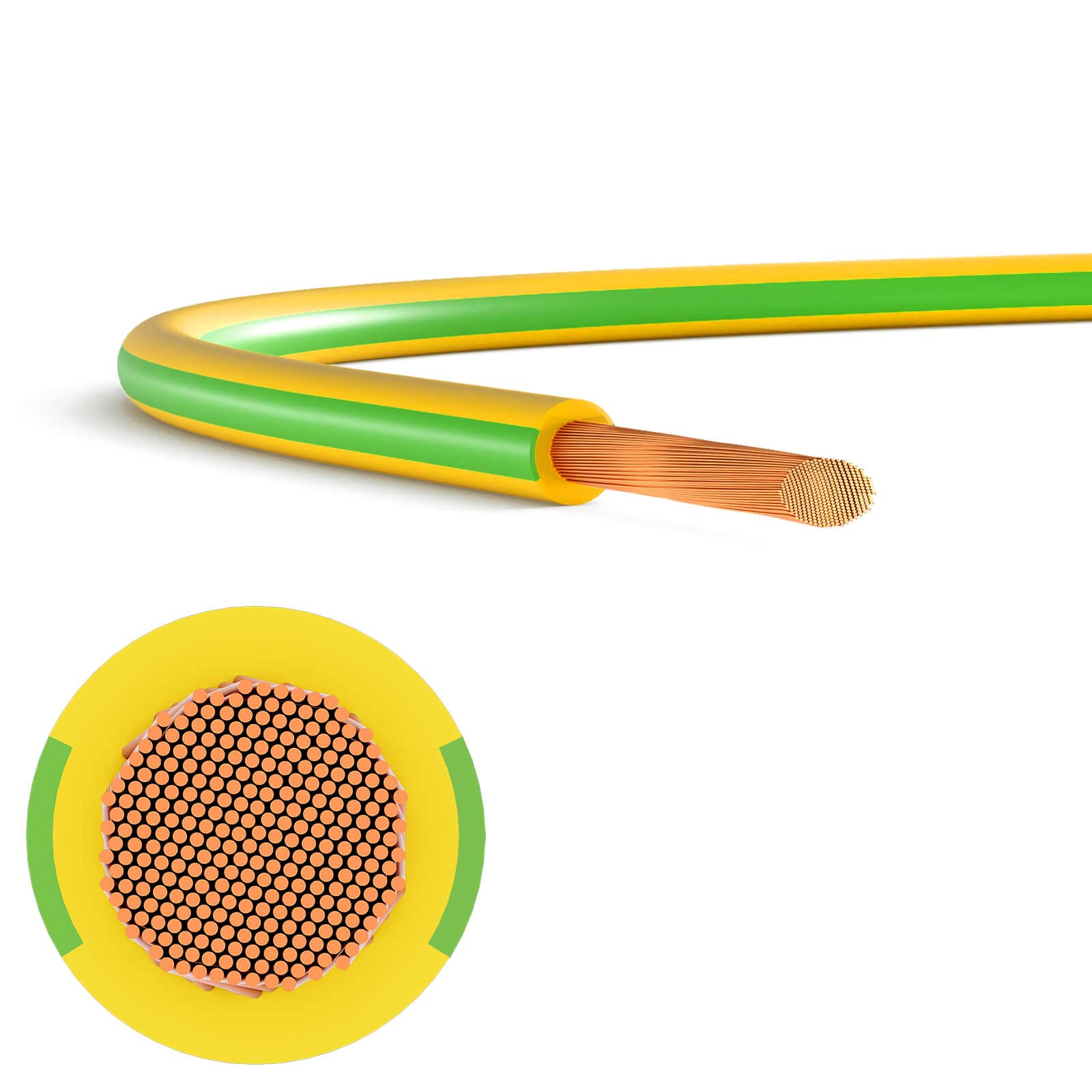 hb-digital Cable de toma de tierra de 100 m, 4 mm², H07V-K, cable de cobre flexible, cable de toma de tierra PV para energía solar fotovoltaica, eléctrica, cable de alambre fino, 1 x 4 mm², PVC, verde