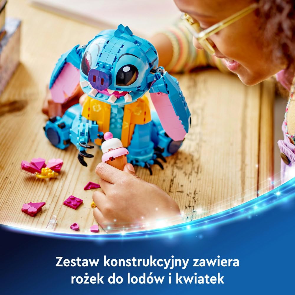 LEGO Disney Stitch 43249 | Figurka z filmu, model do zbudowania, prezent dla fana Disneya 9+, 730 elementów