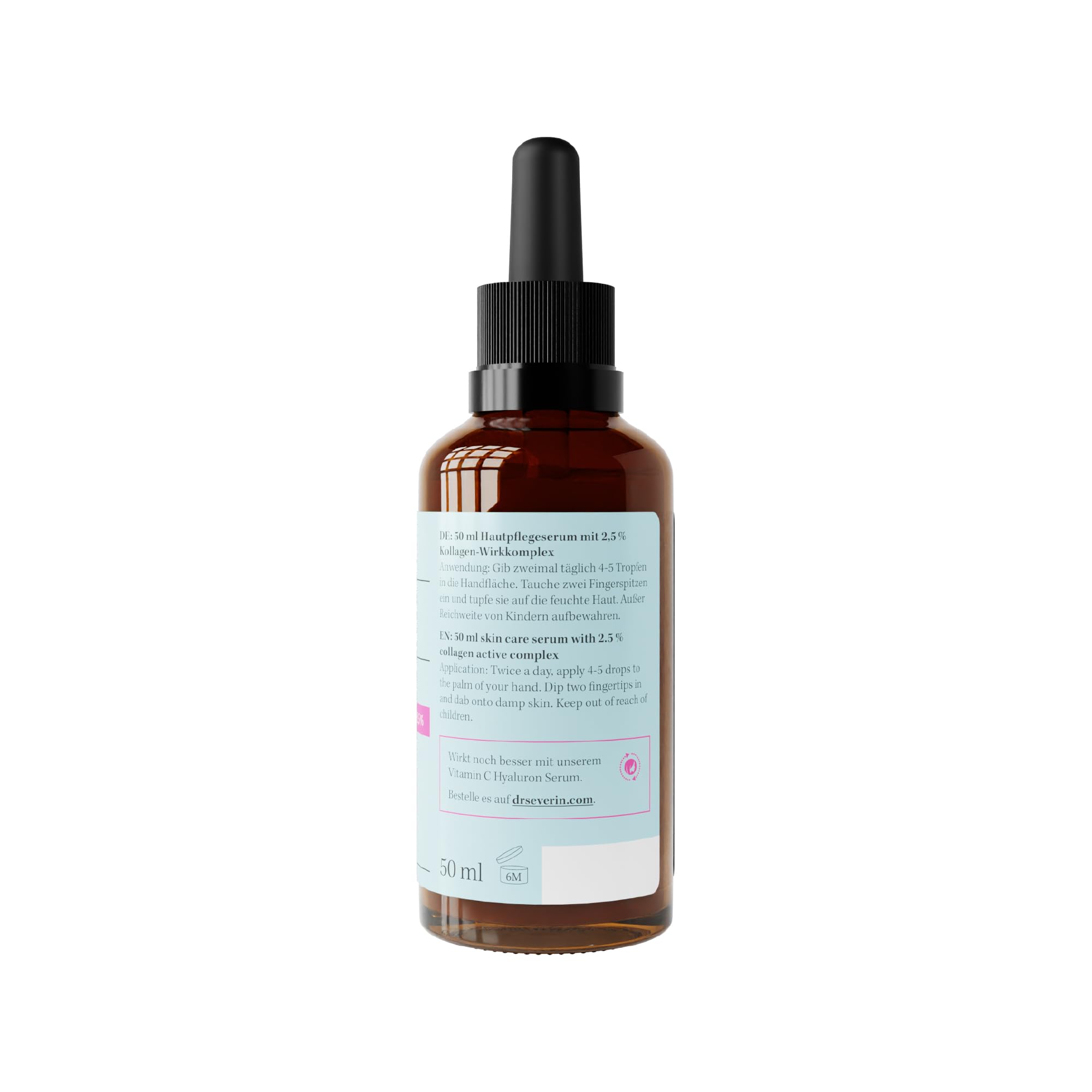 Dr. Severin 2,5% Collagen Hyaluron Serum Ultra 50 ml I Gesichtsserum mit Meereskollagen, Hyaluron, Vitamin E und Phytodermina Lifting I Anti-Aging, Straffend I für alle Hauttypen I Vegan