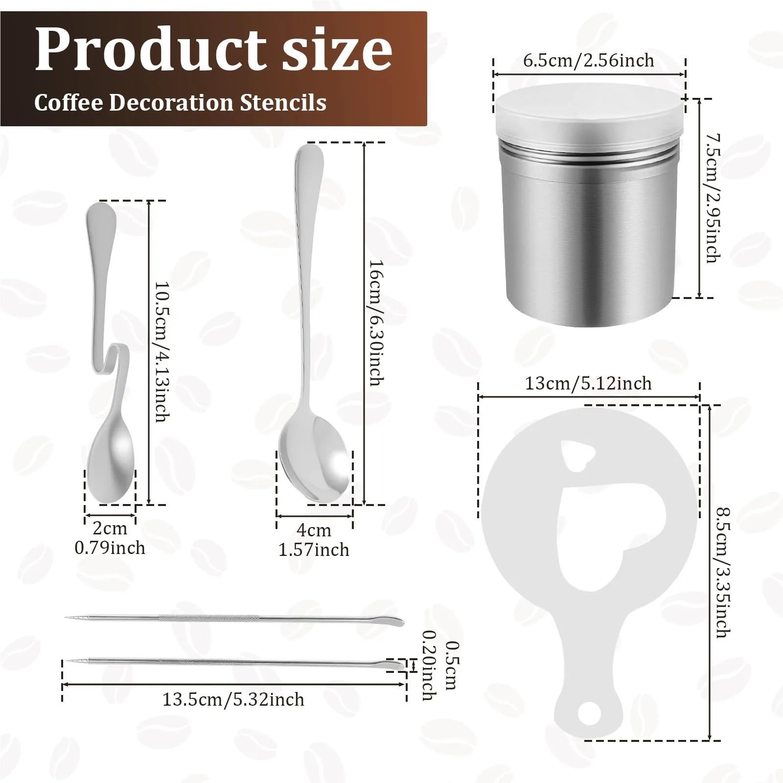 Stencil di caffè Stampo for Cappuccino, Modello di Stampa for caffè, Stencil for Torta, Schiuma Spray, Zucchero a Velo, Cioccolato, Stampa for caffè.(22pcs)