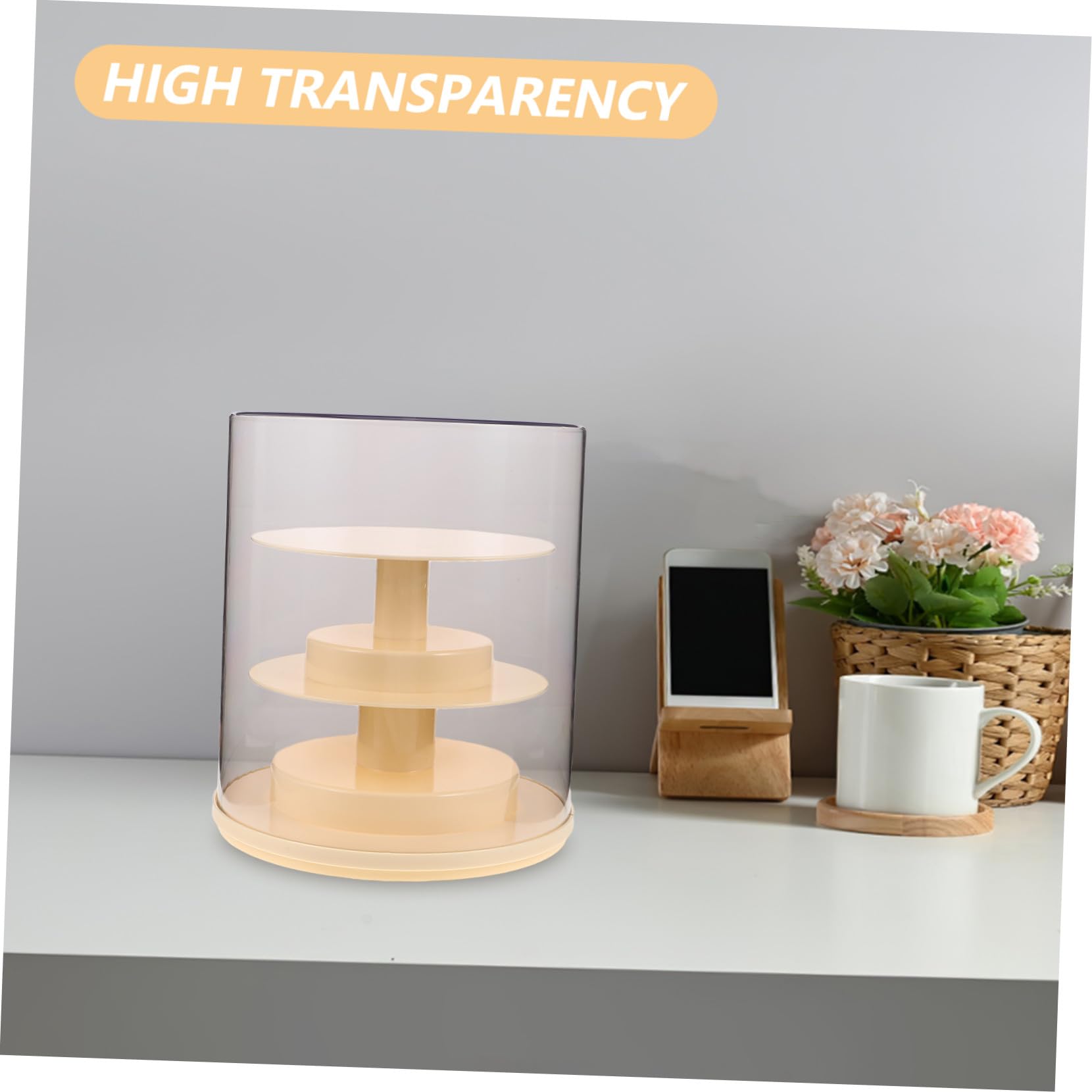 Vitrina Giratoria Transparente Caja Antipolvo para Minifiguras Vitrina de Colección para Exhibir Modelos Estante o Escritorio