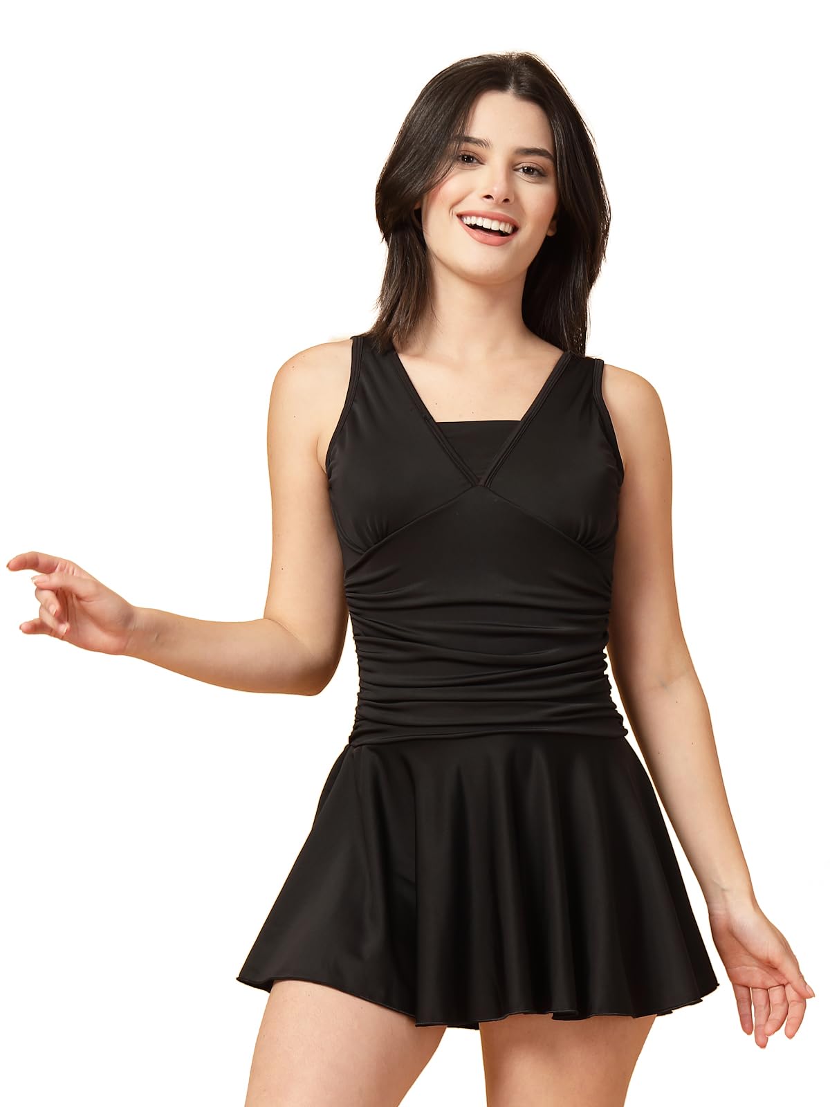 CUKOO Padded Black Frill Detail Swimsuit