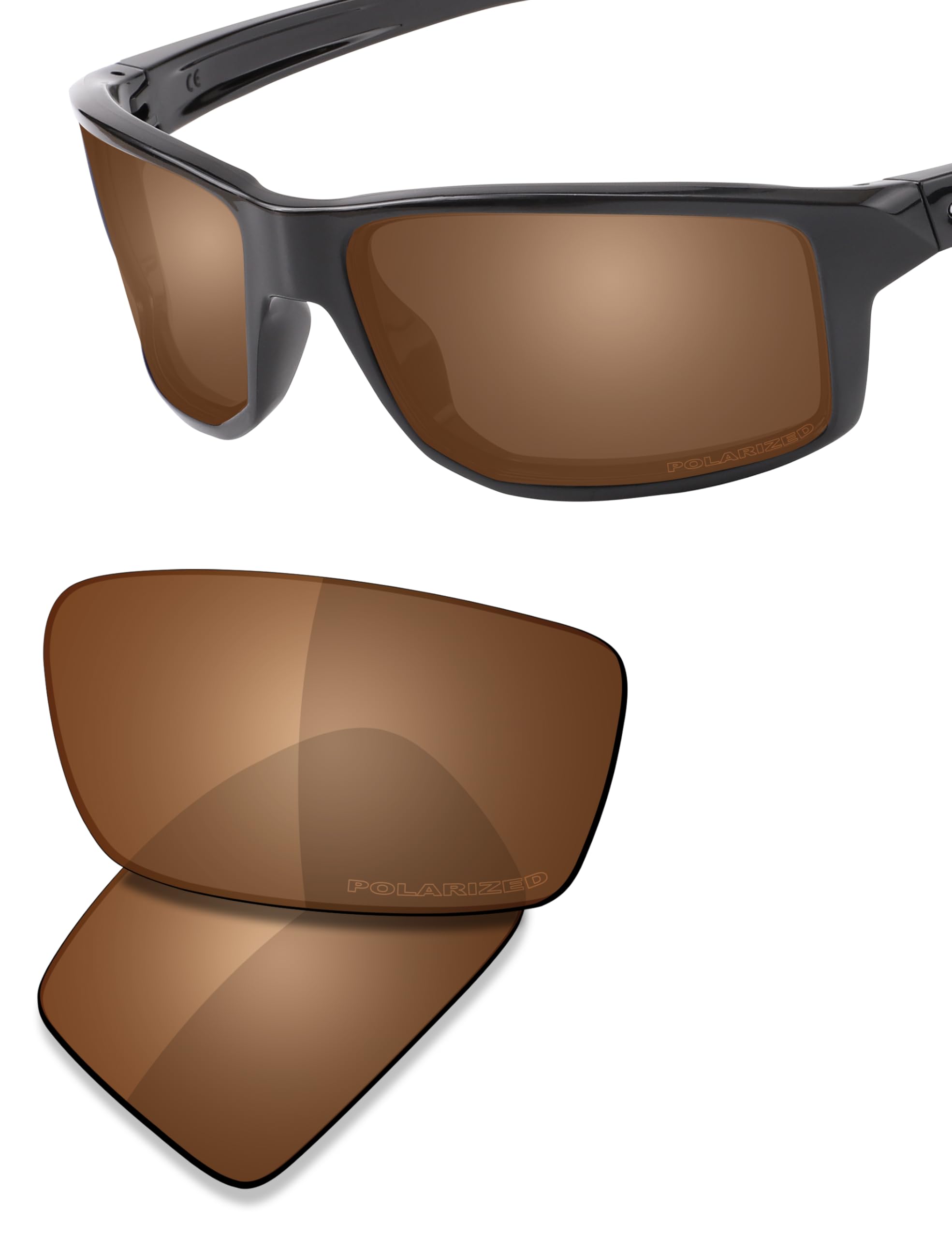 Saucer Lentes de repuesto premium y kits de goma para gafas de sol Oakley Gibston OO9449, High Definition - Amber Brown Polarized, Taille unique