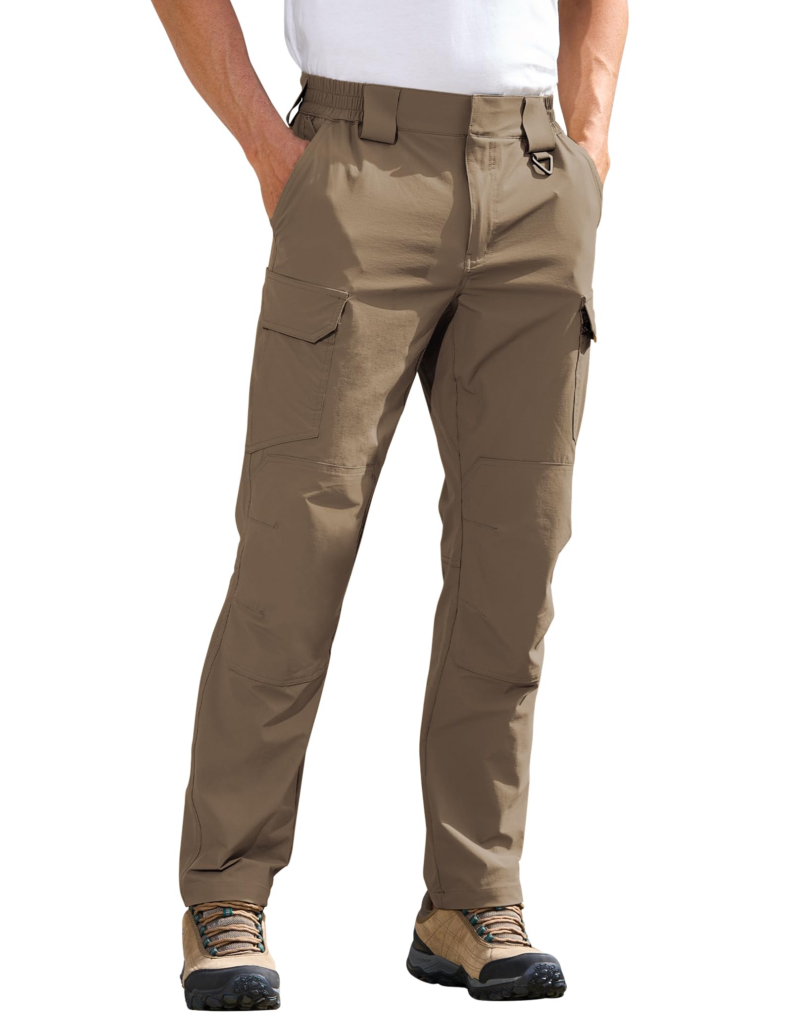 MOURCE Mens Hiking Pants Lightweight Quick Dry Water Resistant Outdoor Cargo Pants for Men 7 Pockets Travel Fishing