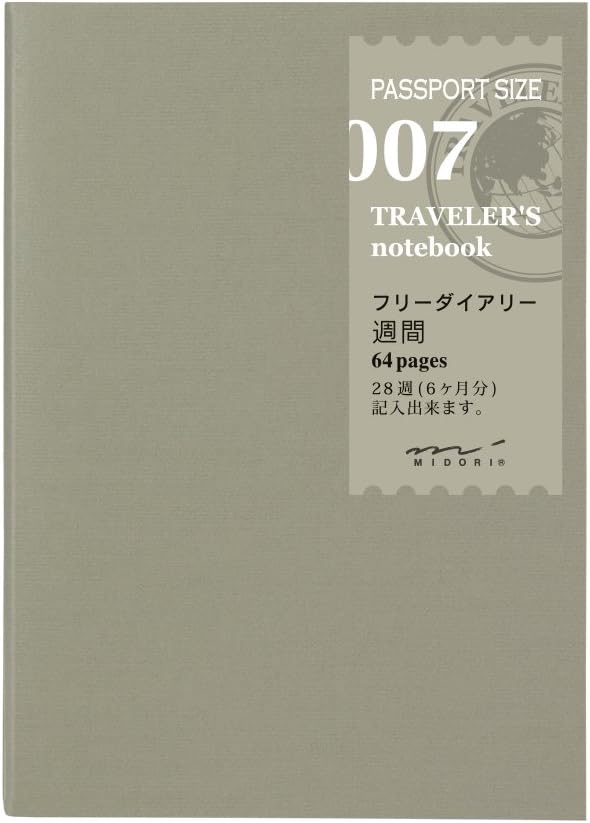 Midori Traveler's Notebook (Refill 007) Passport Size Weekly Diary