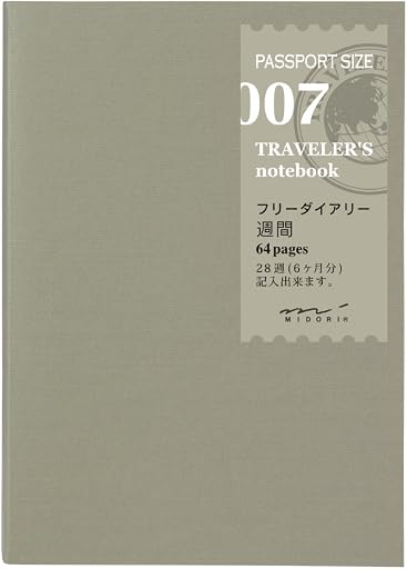 Midori Traveler's Notebook (Refill 007) Passport Size Weekly Diary