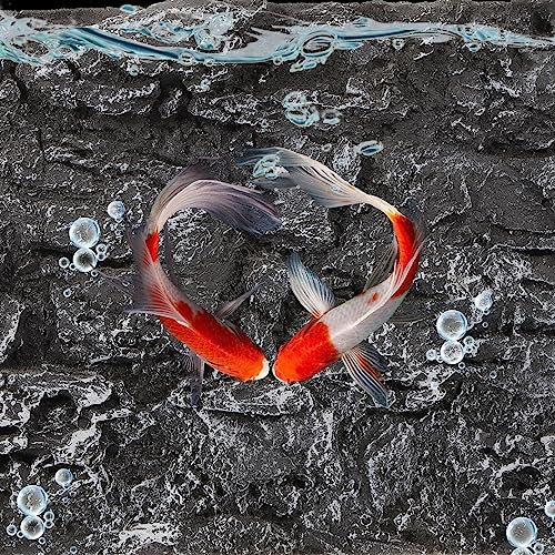 Image of Kisangel Rock Terrarium Background, 17.7x11.8 Inch 3D Reptile Tank Backdrop Board for Bearded Dragon, Lizard, Gecko, Snake Habitat, Realistic Climbing Wall Decor, Dark Grey