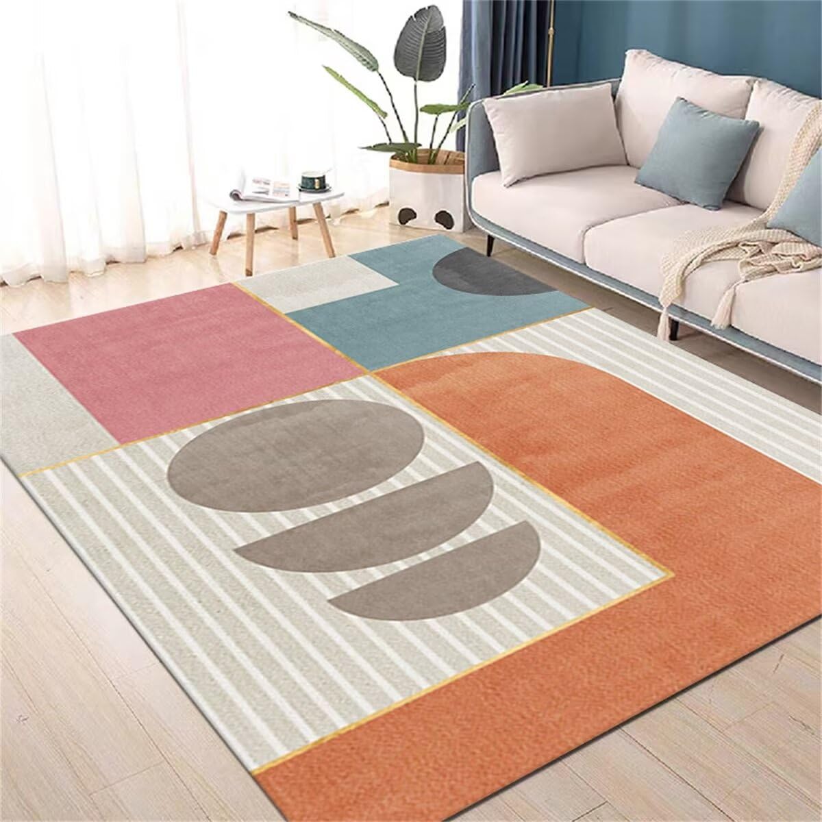 Tapis terrasse géométrique moderne pour prolonger votre salon dehors