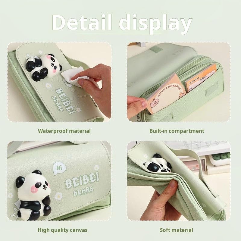 Image of SAJANI 3D Decompression Large Capacity Pencil Case, Multipurpose Stationary Organizer with Handle, Cartoon Printed Pencil Pouch for Boys & Girls (Pack of 1) (Capybara)