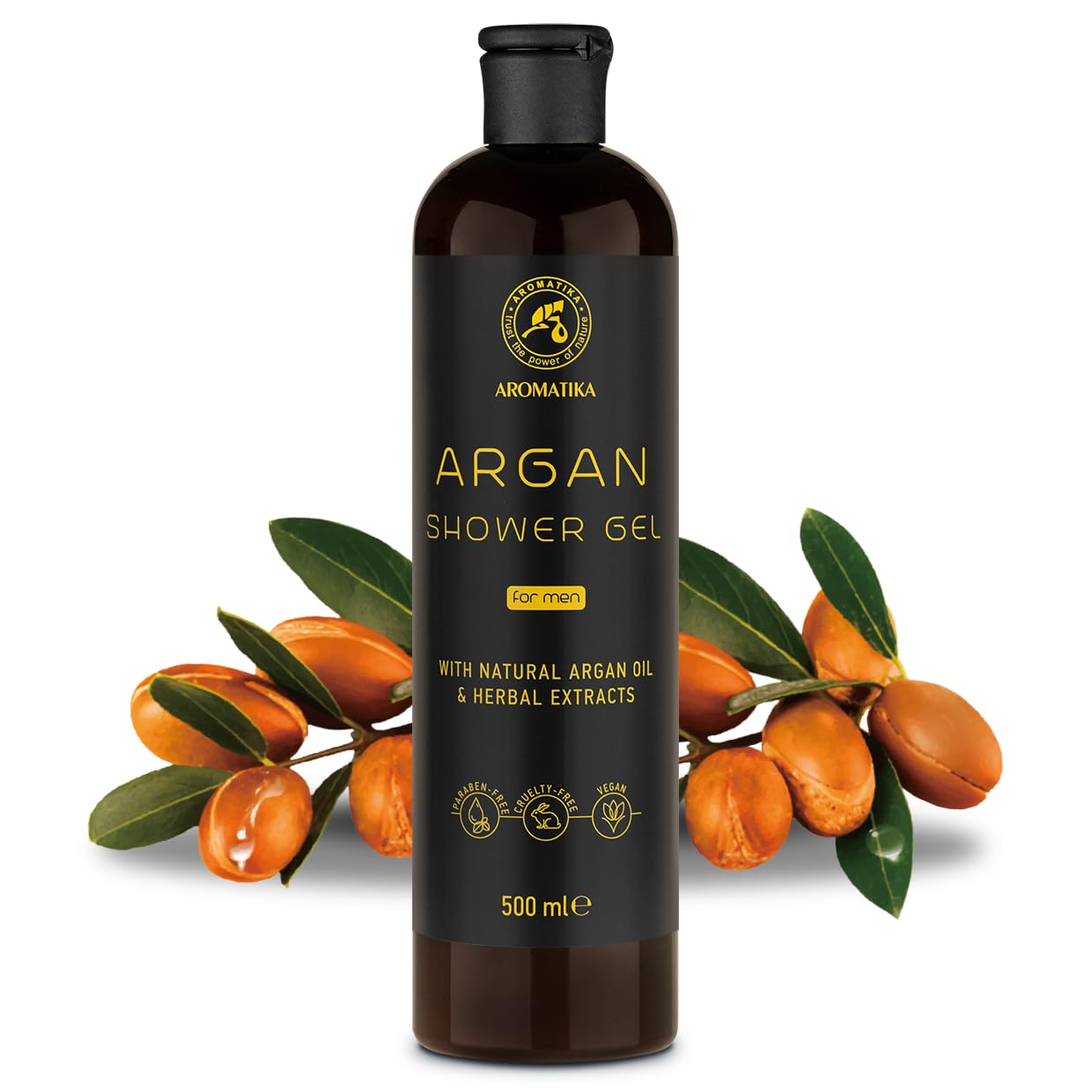 Argan Shower Gel for Men 500 ml, Shower Gel with Argan Oil and Herbal Extracts, Body Care, Cleansing and Care - Image 2