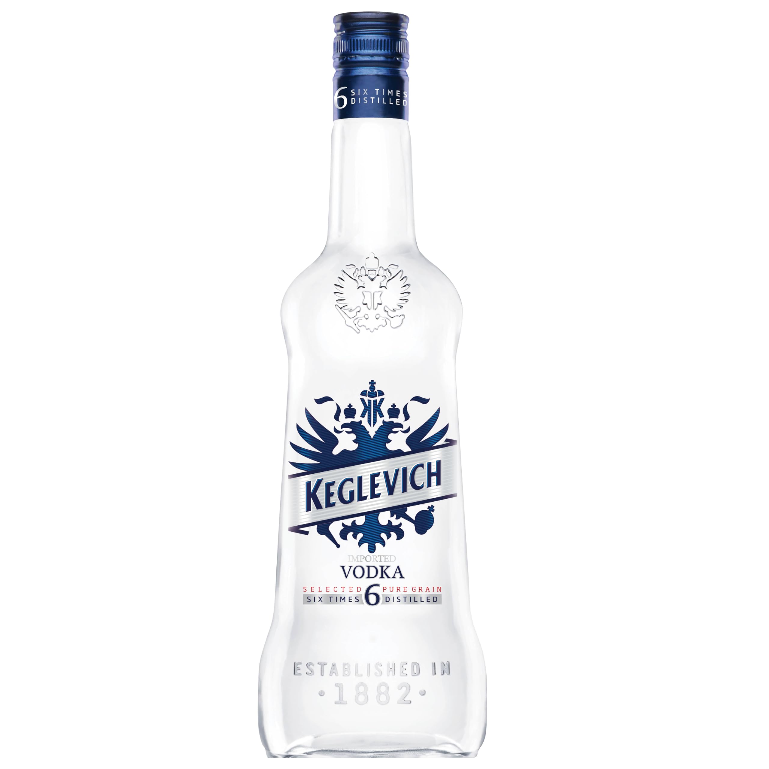 Kinky Drinks - Keglevich - Vodka - 38% Vol. - 0,7l - 6-fach destillierter reiner Weizen Wodka - Weich, Intensiv im Geschmack
