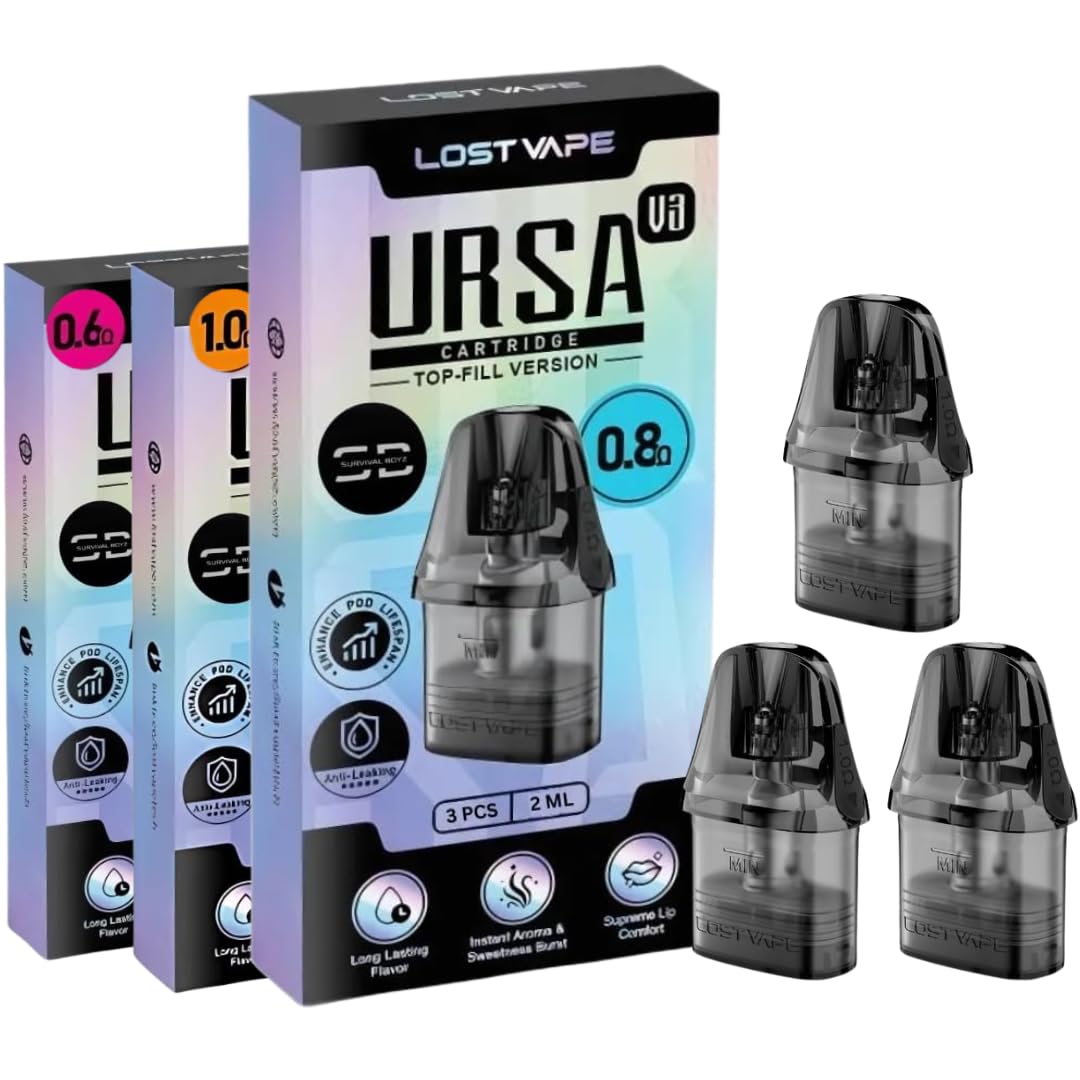 Lost Vape Ursa V3 Pods (0.8) - 3 Pack - Available in (0.6, 0.8, 1.0) -  Compatible with Lost Vape Ursa Kits