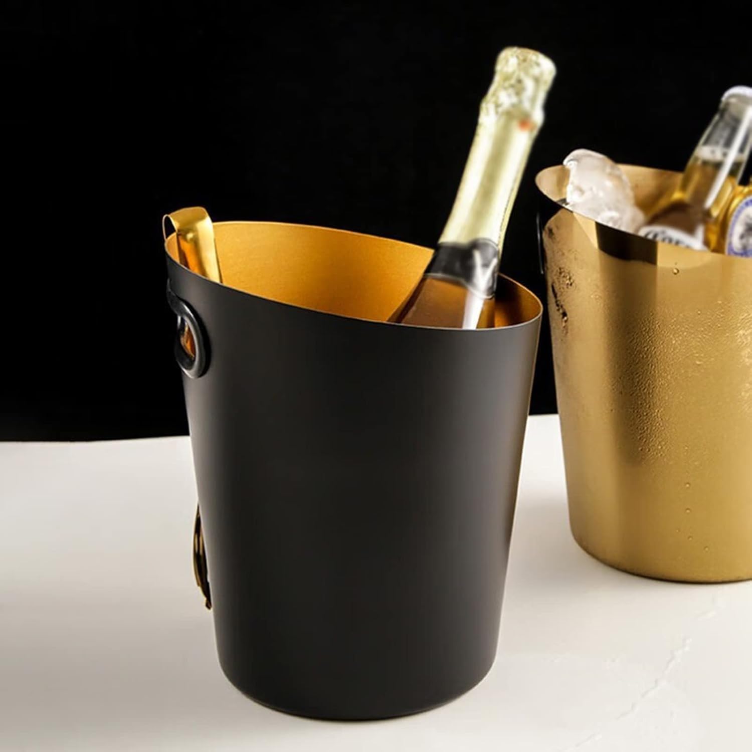 Cubitera Botella Vino Cubo de Hielo de Acero Inoxidable 5L Gran Capacidad Recipiente de Hielo para Vino de champán o Botellas de Cerveza Tina de Almacenamiento para Bebidas