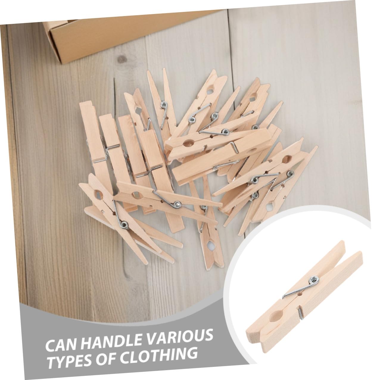 Toyvian 150 Mollette in Legno Multifunzione per Bucato Mollette Antivento Piccole 72X10 CM per Calzini e Clip Portatili per Viaggi e Asciugatura All’Aperto