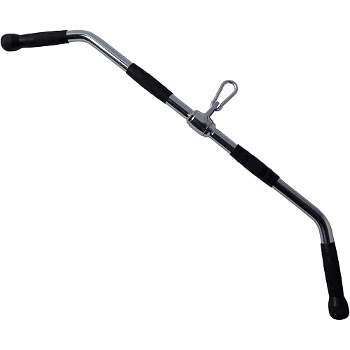 VURESQUE LAT Pulldown Bar Cable Machine Attachment with Full Rotation and Rubber Handle for Gym, Fitness, Muscle Building, Body Training, 36 Inch