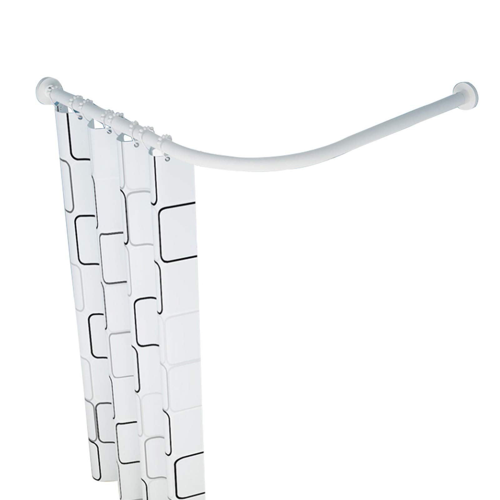 Barra de cortina de ducha de esquina ajustable, instalación sin taladrar, riel en forma de L de acero inoxidable 304 para baño, probador, tienda de ropa