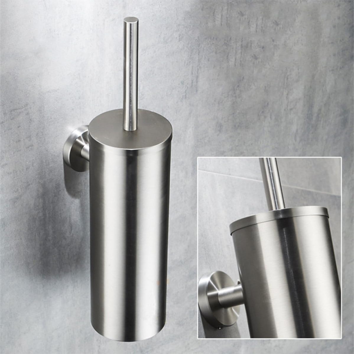 Set Scopino e Porta WC in Acciaio Inossidabile Copertura, Resistente a Graffi, Design Compatto per Bagno e Hotel