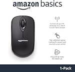 Amazon Basics Wireless Computer Mouse with Nano Receiver, Black