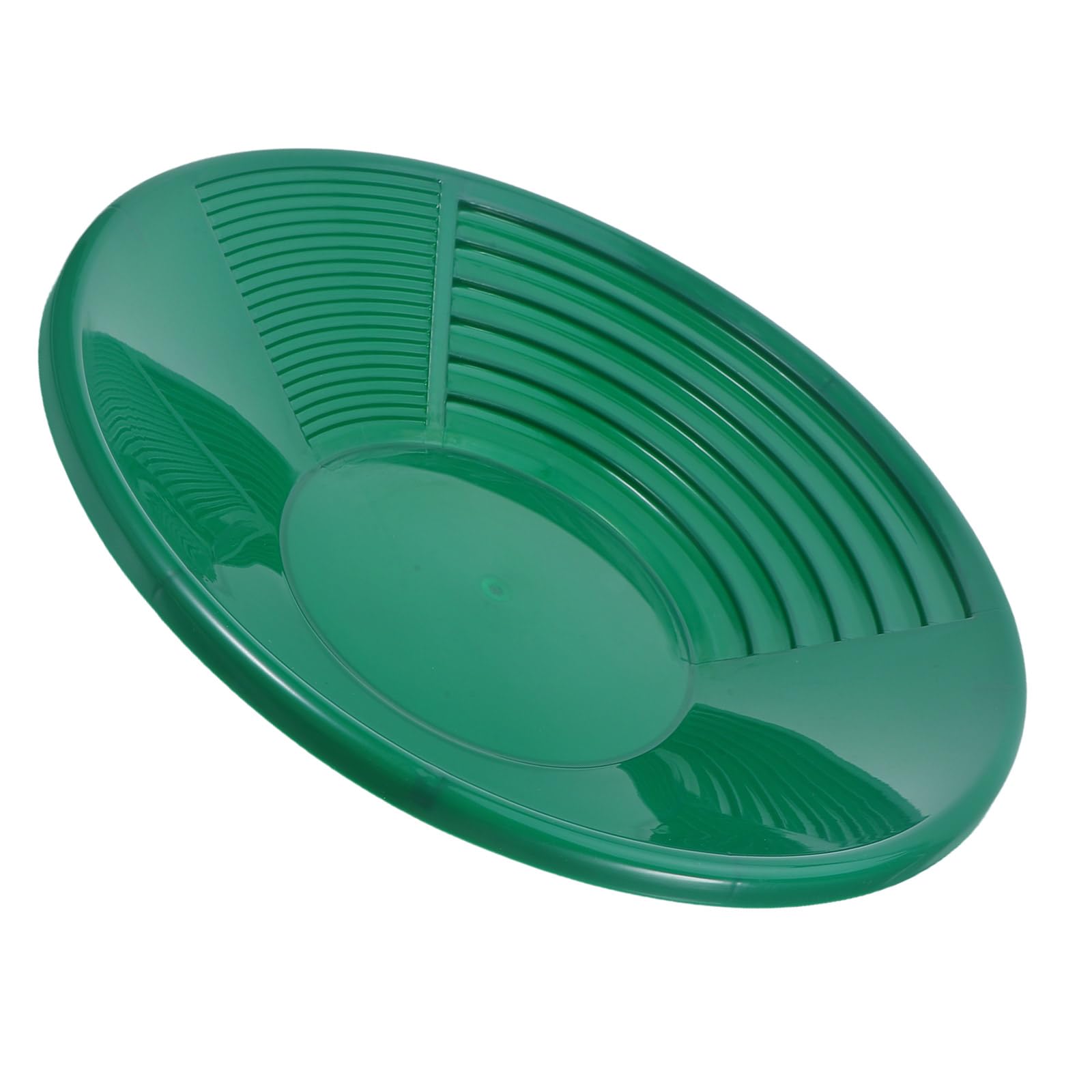 Lurrose Portable Plastic Gold Pan with Deep Grooves 14.9" for Outdoor Prospecting, Handheld Mining Sifting Pan for Creek River Beach Gold, Green Prospecting Gear