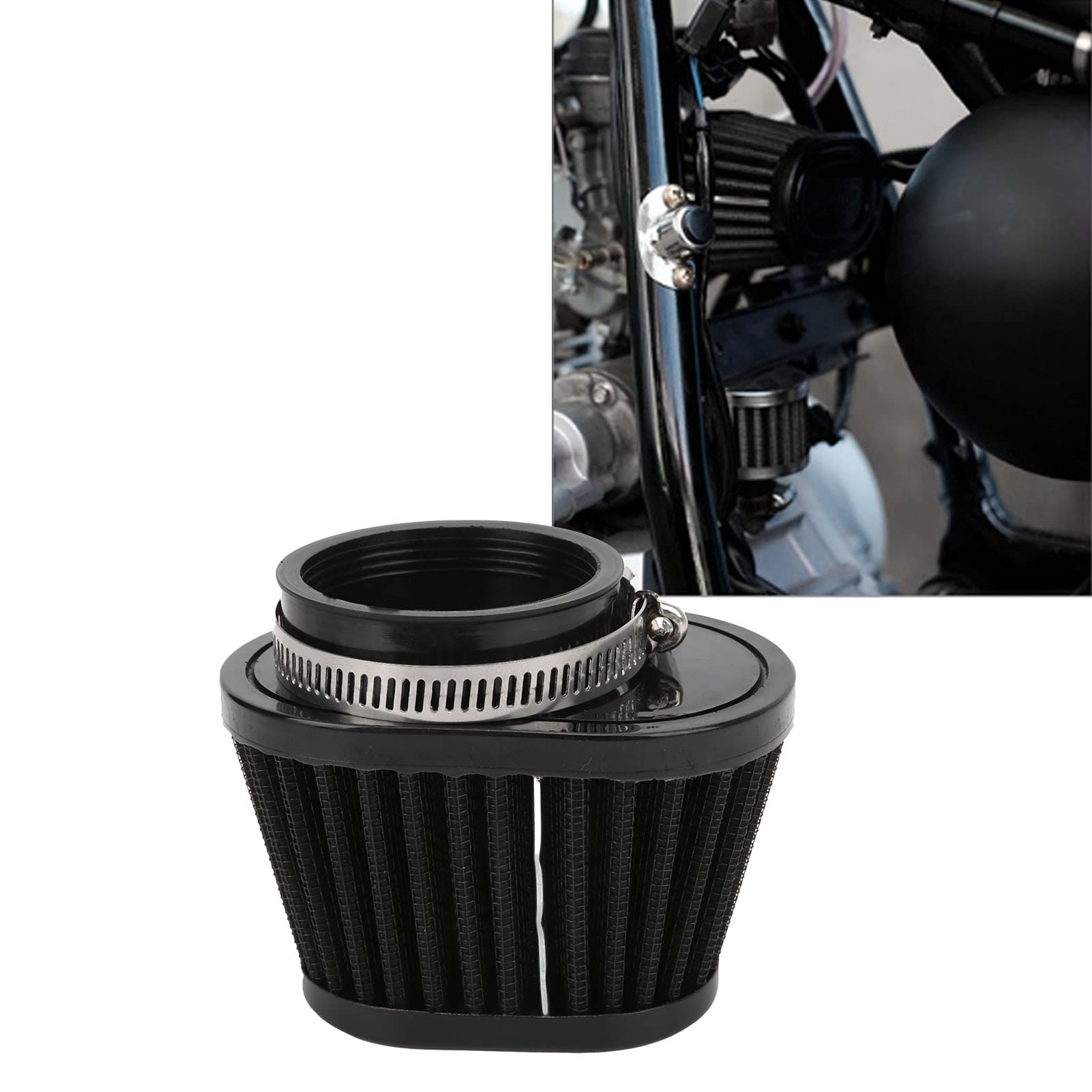 Filtro Aria Moto Sostituzione Universale per ABS Non Tessuto Testa a Fungo Migliora L'efficienza Dell'aspirazione Dell'aria del Motore Lunga Durata (60MM)