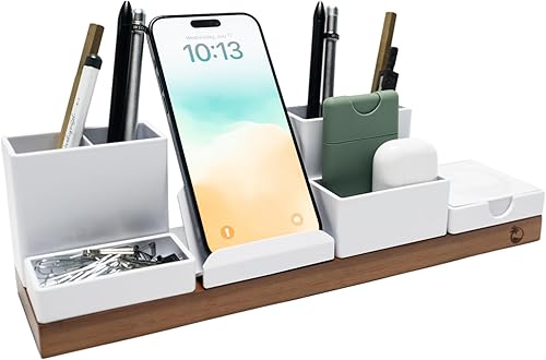 Organizador de escritorio personalizable base de madera de bambĂş con bandejas magnĂ©ticas soporte de organizaciĂłn de escritorio para bolĂgrafo lápiz Organizador de escritorio personalizable base de madera de bambĂş con bandejas magnĂ©ticas soporte de organizaciĂłn de escritorio para bolĂgrafo lápiz