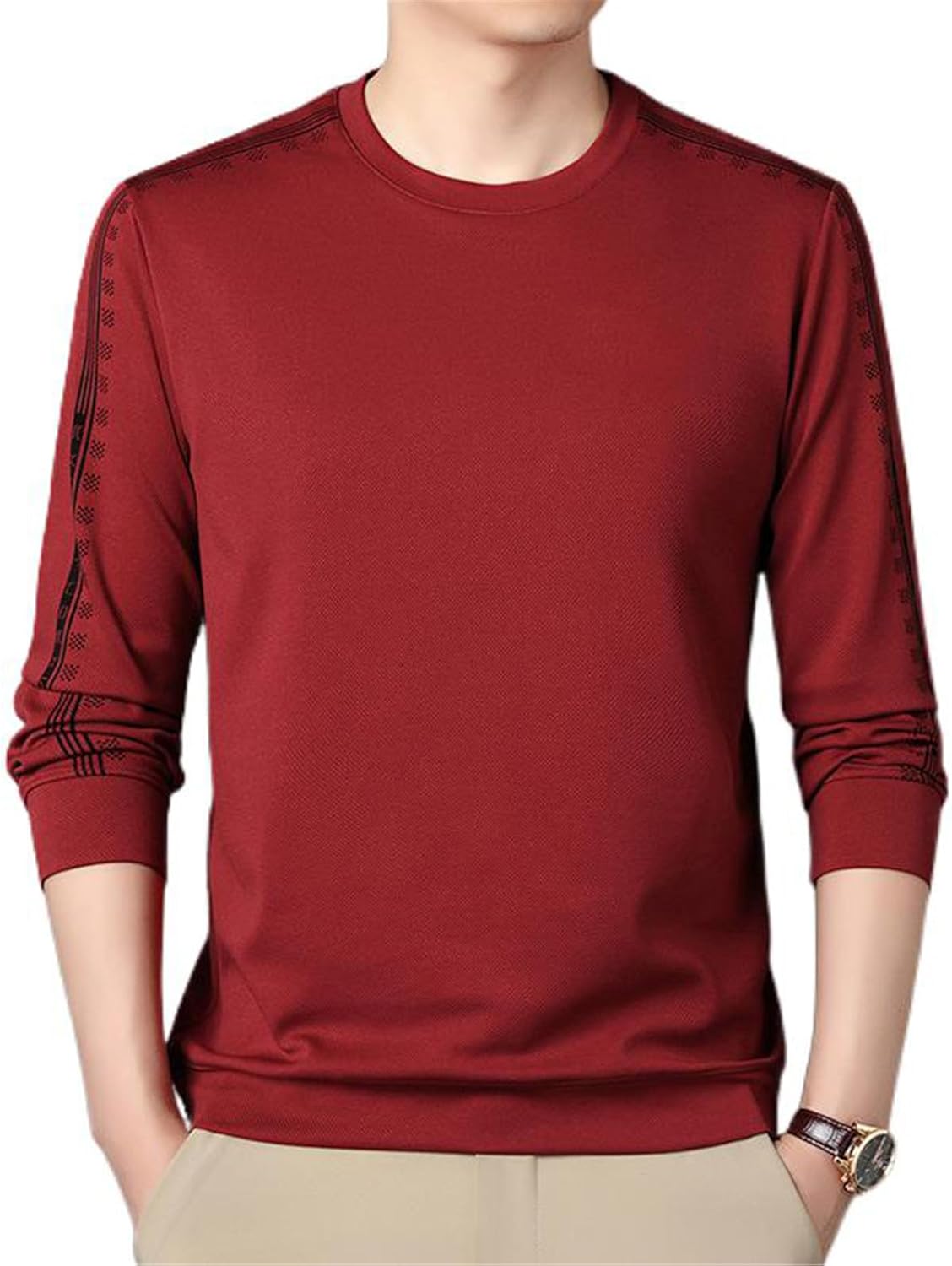 Spring and Autumn Sweater Long Sleeve Base Shirt Casual Loose Sweater Men