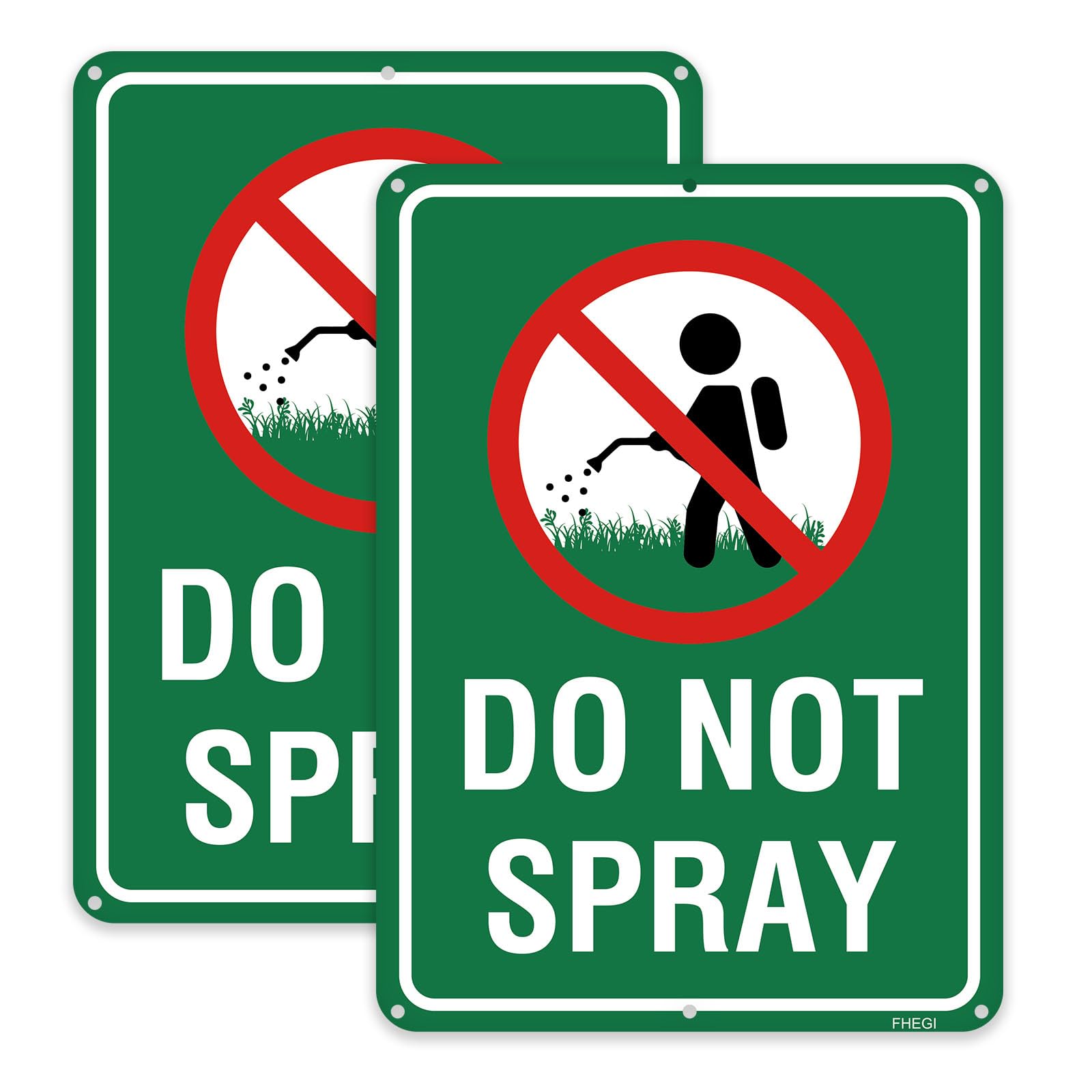FHEGI 2PC Do Not Spray Signs, 10"x7" No Spray Pesticide Sign,Reflective Rust Free Aluminum, UV Protected, Weatherproof, Outdoor No Pesticide Lawn Yard