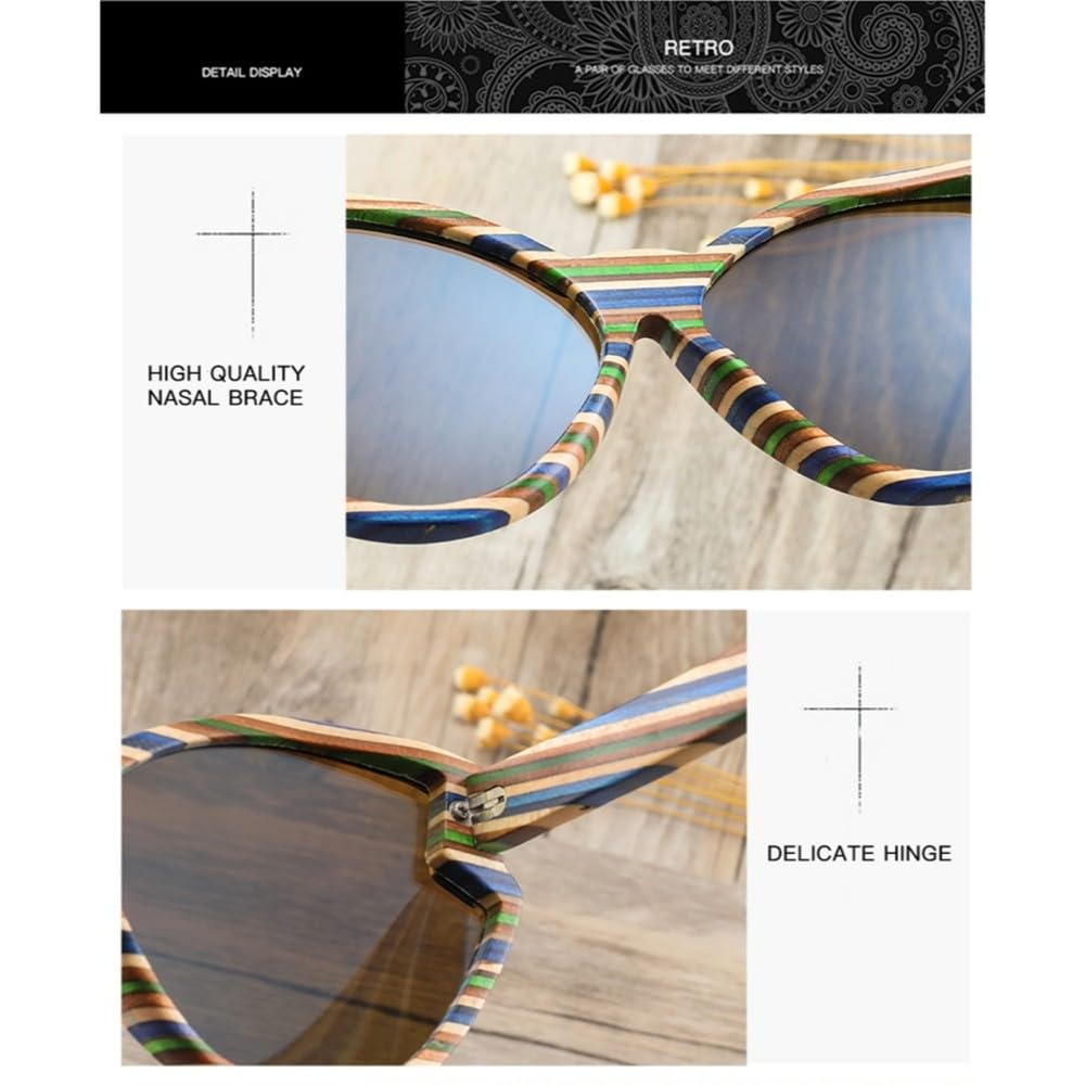 Design Holz Polarisierte Sonnenbrille für Damen und Herren Mode