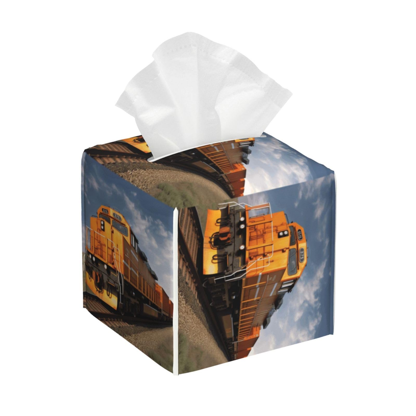 Freight Train Tissue Box Cover Square Cube Boxes
