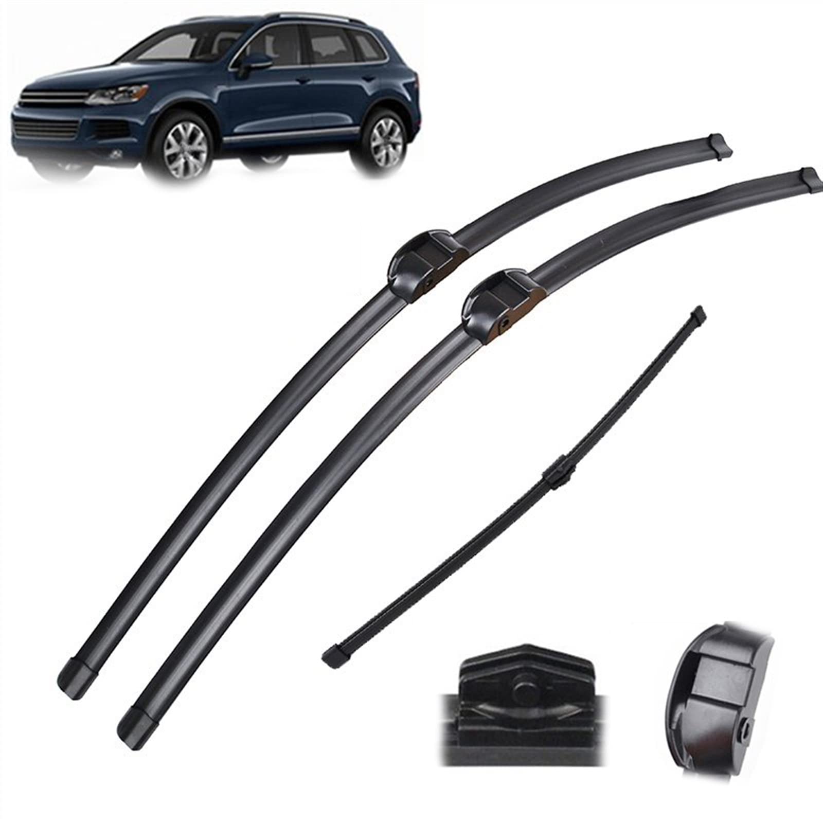 Limpiaparabrisas Juego De Escobillas Limpiaparabrisas Delanteras Y Traseras Para Ventana De Coche De 26"26"14" Para VW Para Touareg 2010 2011 2012 2013 2014 2015 2016 2017