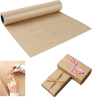 Brown Kraft Paper Roll - 15" x 33'(400 ") Brown Wrapping Paper for Packing Moving Small Craft Paper Roll for Gift Wrapping, Art