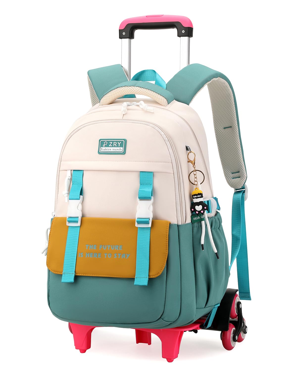 Amythe Mochila con Ruedas Niñas Niños Mochilas Escolares Trolley para Adolescentes 9 10-18 años, Carro para Mochilas 6 Ruedas, Mochila de Viaje Gran Capacidad y Resistente al Agua