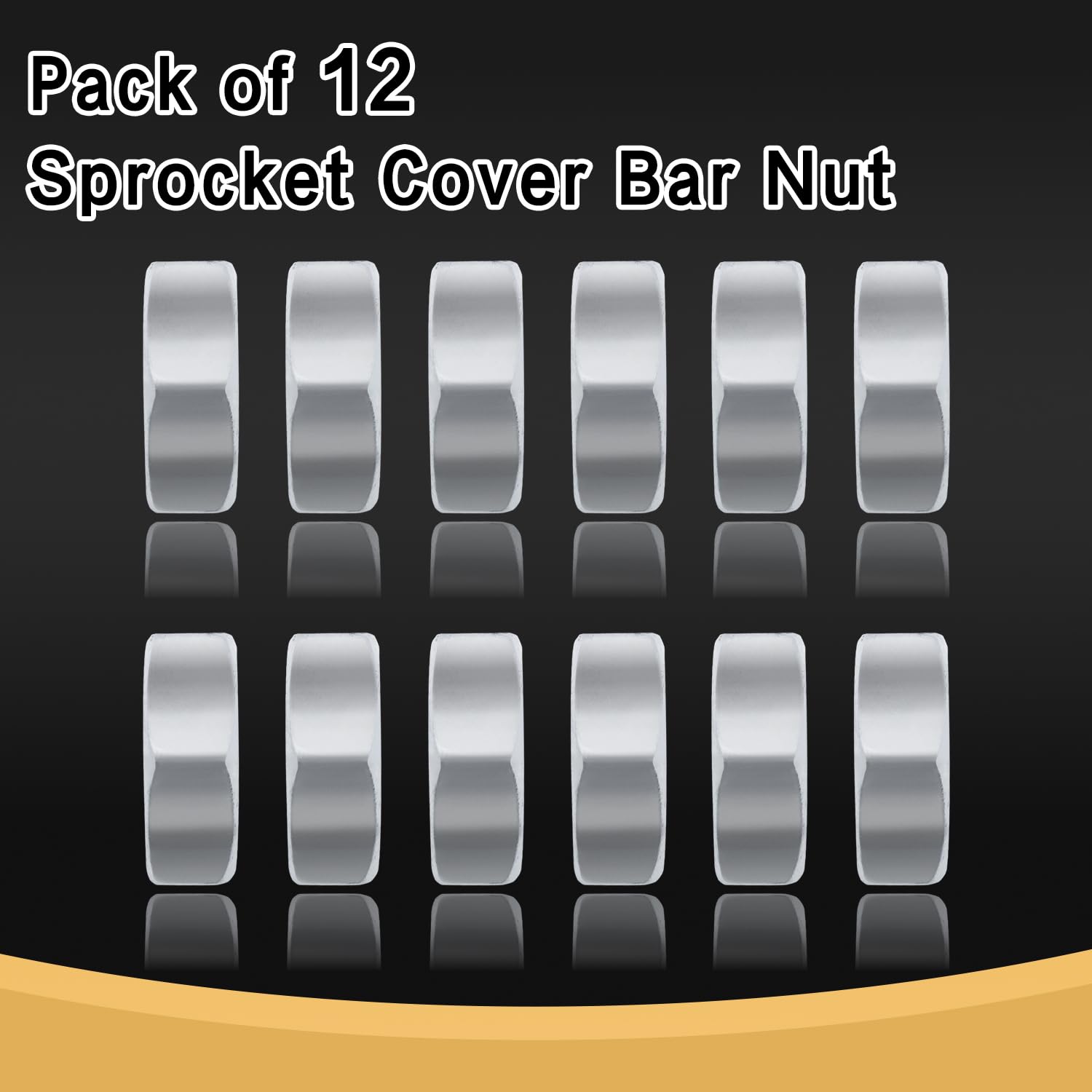 6-Pack Stainless Steel Sprocket Cover Bar Nuts – Fits STIHL 017, 018, 020, 021, 023, 025, MS170, MS240, MS660
