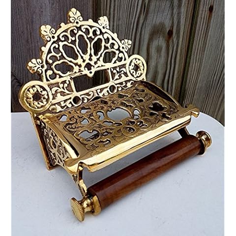 Victorian Style Solid Brass Toilet Paper Holder Cover