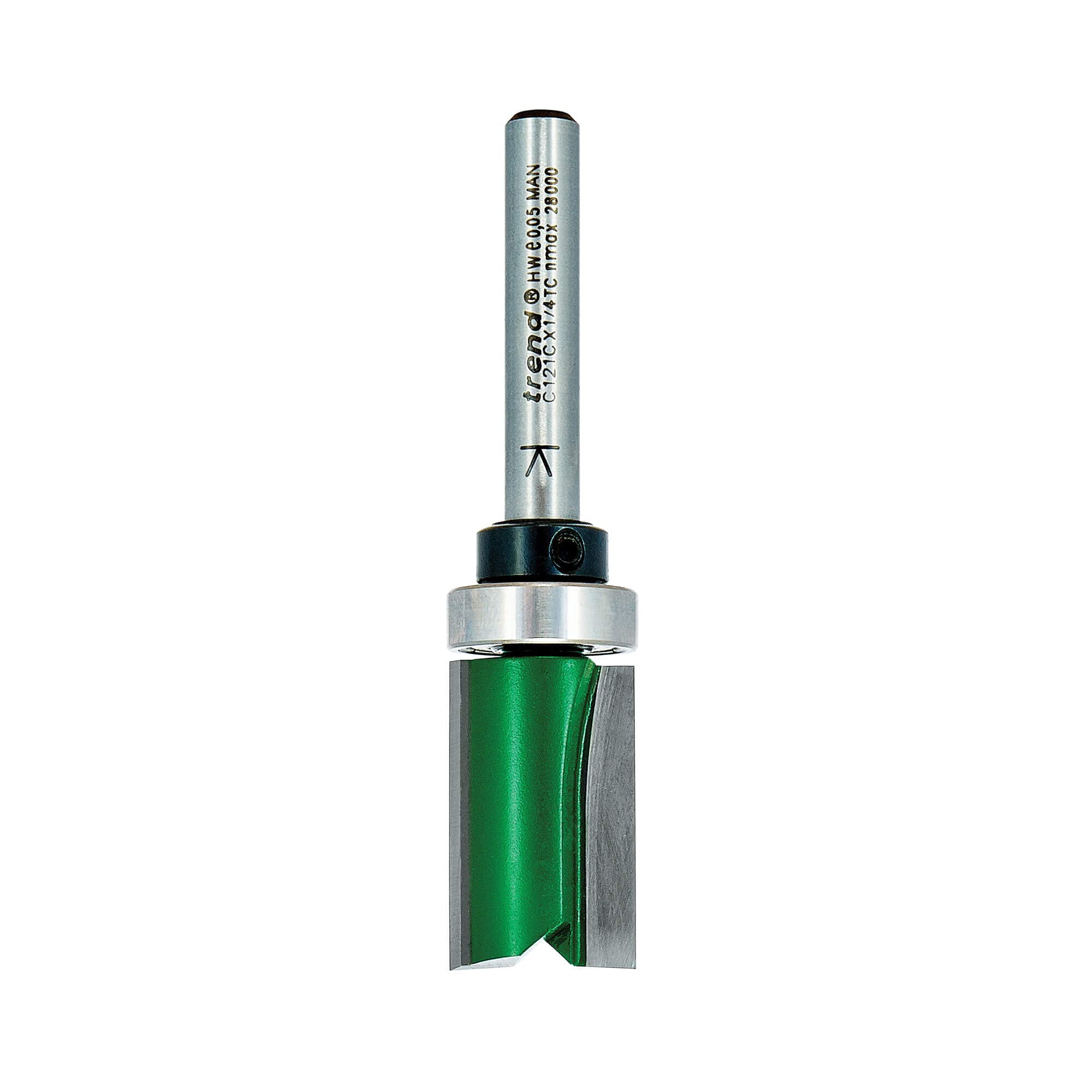 Trend CraftPro Fraise à défoncer à guide, queue de 1/4 pouce, diamètre de coupe 15,9 mm et longueur de coupe 25 mm, embout en carbure de tungstène, C121CX1/4TC