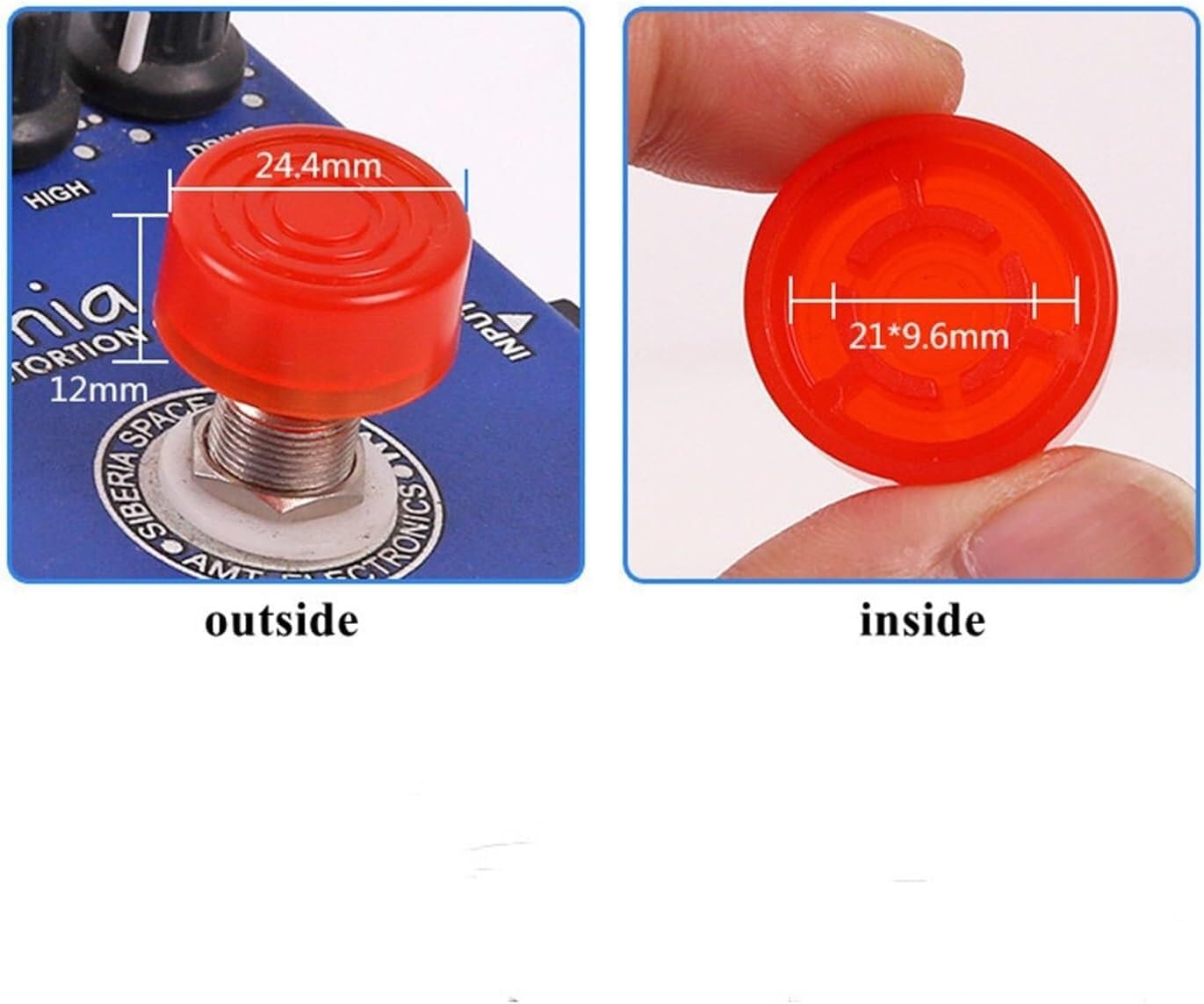 Pedal-Schutzkappen, 2 Stück E-Gitarren-Effekt-Fußschalter-Abdeckung, Kunststoff-Gitarren-Effekt-Pedal-Schutzkappe, Gitarrenteile-Zubehör (Farbe: Noir, Größe: 2,5 x 1,2 cm) (Color : Dark Blue, Size Musikinstrumente & DJ-Equipment
