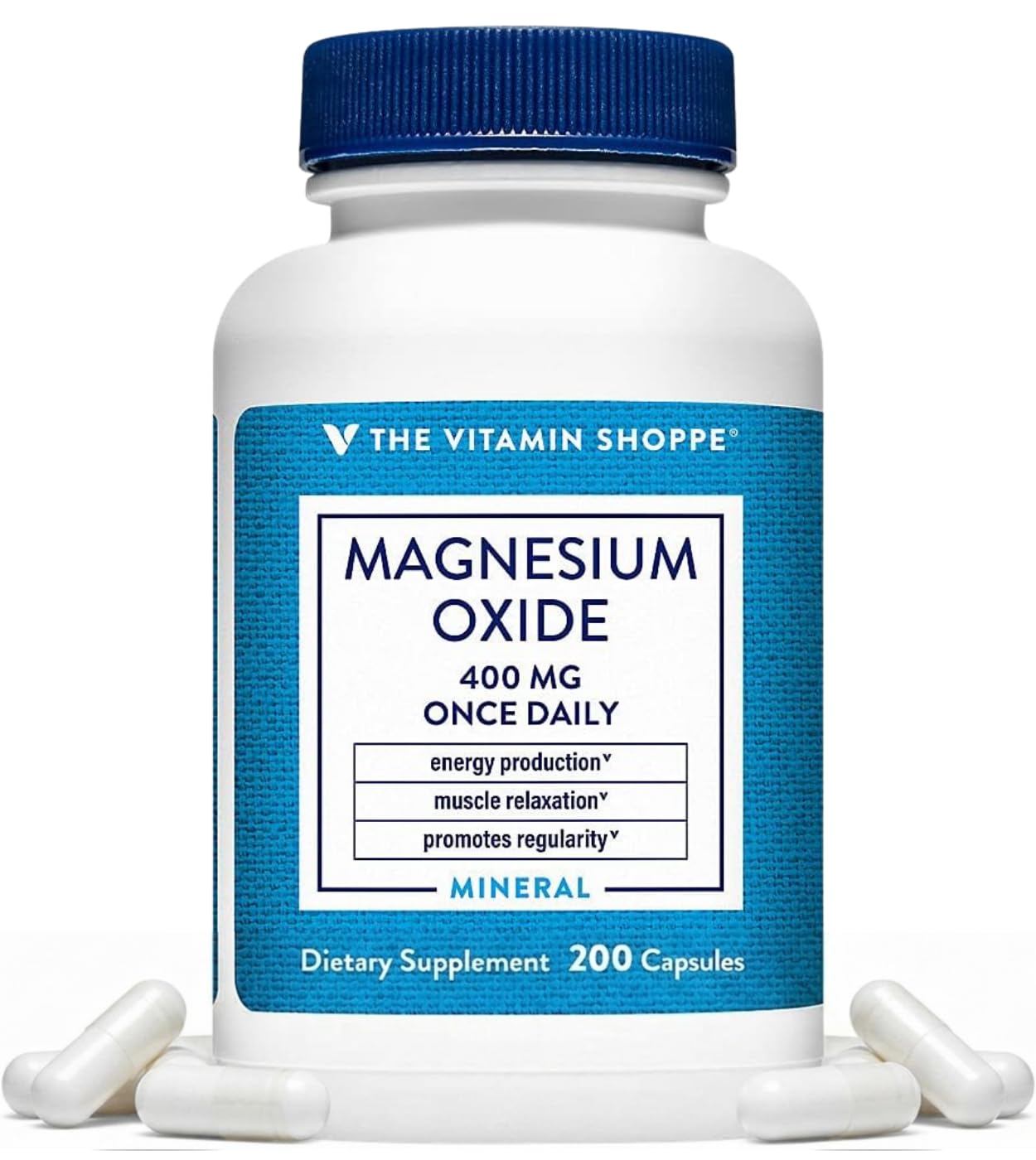 The Vitamin Shoppe Brand Magnesium Oxide 400 mg, Bone Support, 200 Count