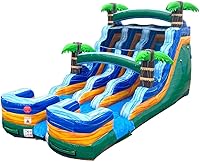 Vista 12 de TentandTable Tobogán acuático inflable de doble carril para niños y adultos, diversión acuática gigante de grado comercial, incluye soplador de aire