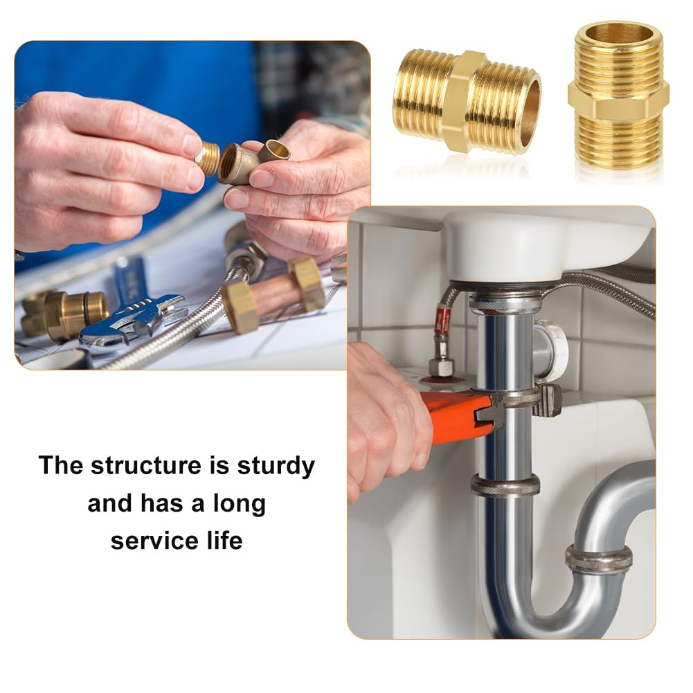 Nipplo Doppio In Ottone - 4 Pezzi Filettatura Esterna Per Impianti Idrici - Foto 8