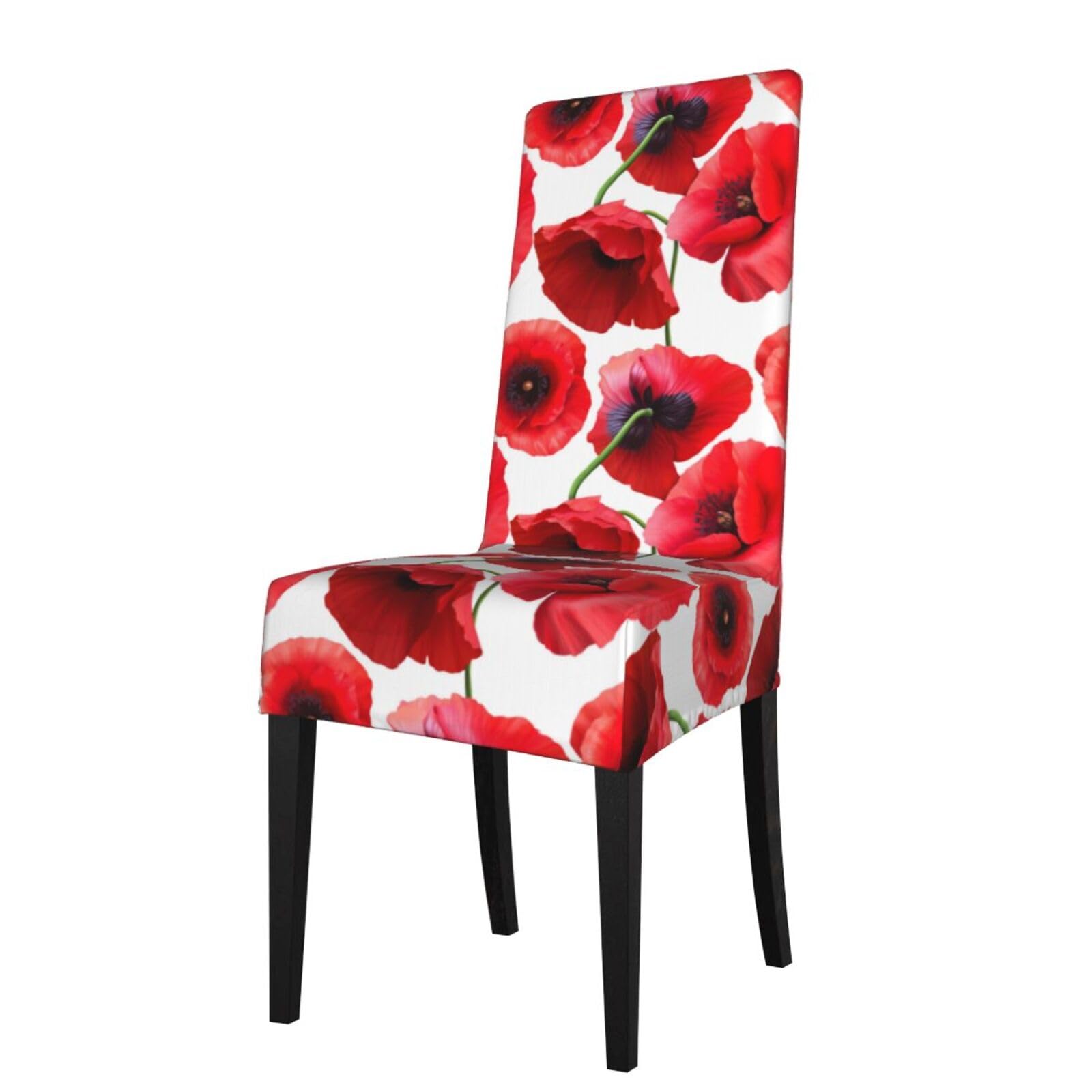 LKYMOH Poppy Seamless Pattern, Chair Covers Stretch Chair Slipcovers for Dining Room, for Party Pet Protection Universal Fit Soft Polyester