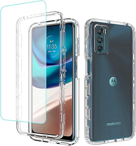 Tothedu Funda de teléfono para Moto G42, funda Motorola G42 con protector de pantalla de vidrio templado, carcasa protectora transparente de cuerpo Tothedu Funda de teléfono para Moto G42, funda Motorola G42 con protector de pantalla de vidrio templado, carcasa protectora transparente de cuerpo