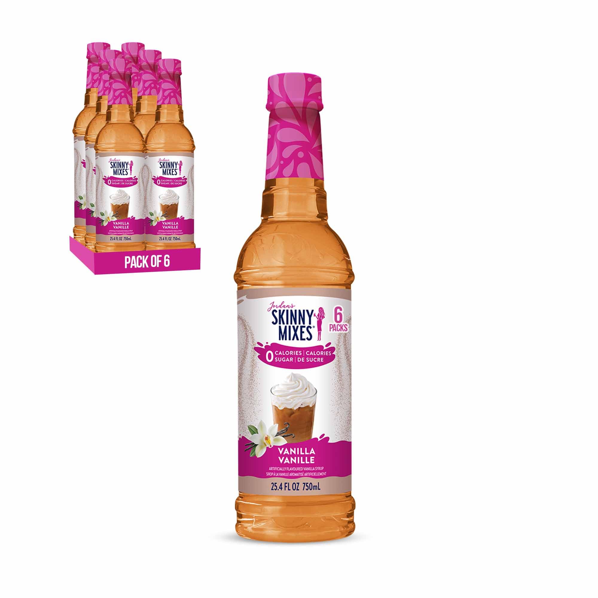 Jordan's Skinny Mixes Sugar Free Coffee Syrup, Vanilla Coffee Flavoring Syrup, Zero Calorie Drink Mix, Lattes, Baking, Protein Shake or Cocktail, Dairy & Gluten Free, Kosher, 25.4 Fl Oz, 2 Pack