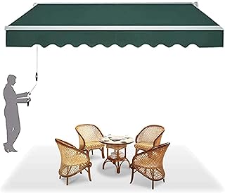 200x150cm DIYパティオ手動格納式キャノピーオーニング/ガゼボ,ひさし 屋根 後付け 長さ調節可能なキャノピー付き,日除け シェード オーニングテント防水およびUV保護、手動クランク付き窓ドアシェルター